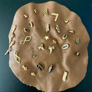 Free People Gold Stud Earrings Set